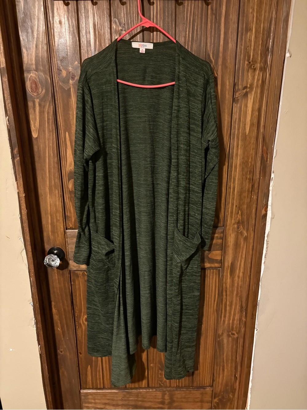 LuLaRoe Long Open-Front Cardigan in Olive Green